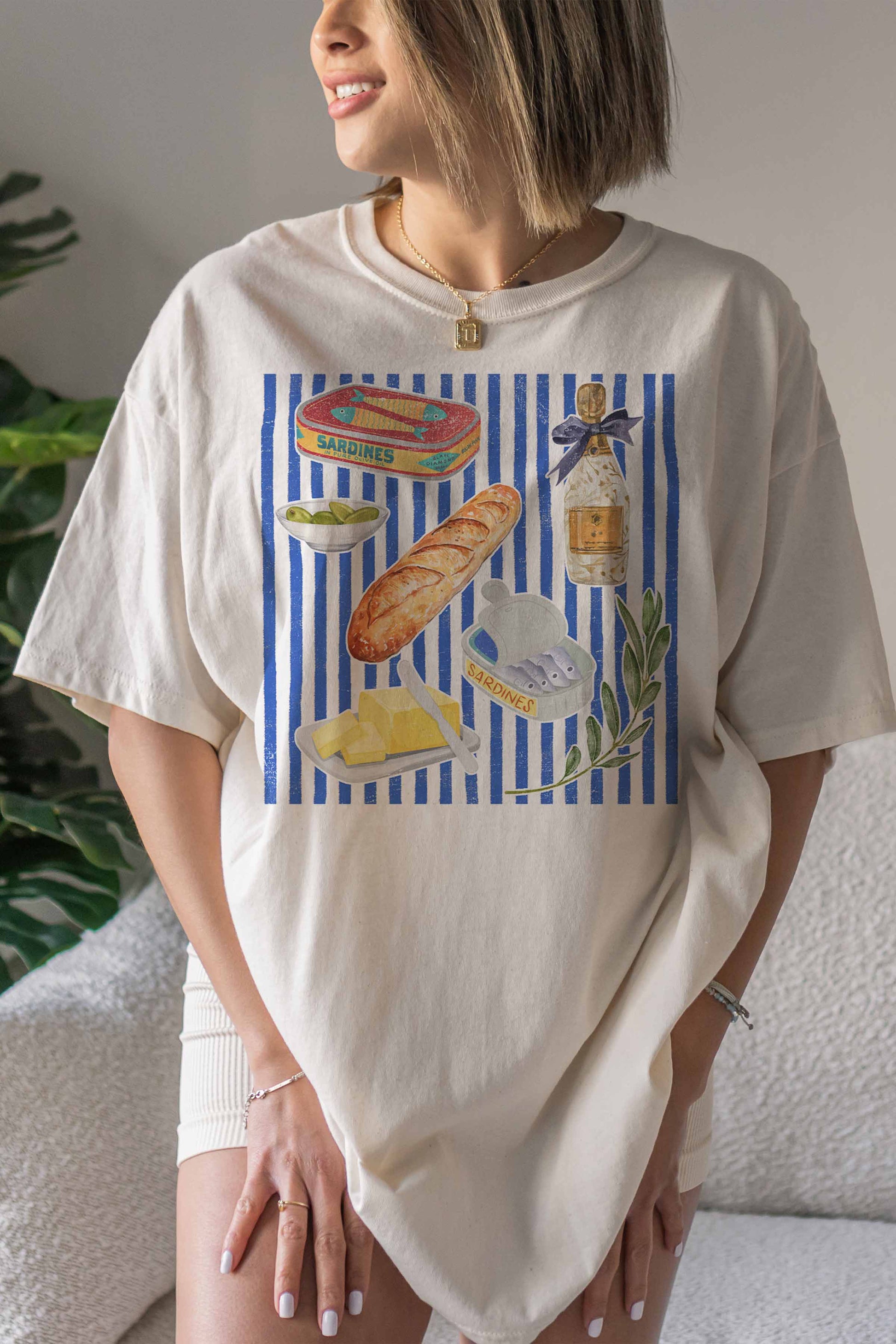 T-shirt oversize con stampa food gallery