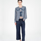 Blusa tartan romantica con maxi colletto e fiocchi