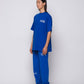 T-shirt oversize azzurra con logo