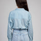 Camicia Soumaya color cielo in popeline di cotone