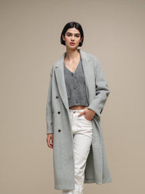 Cappotto lungo doppiopetto da donna
