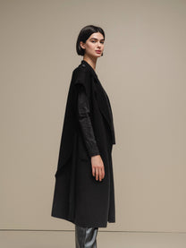 Gilet cappotto lungo smanicato da donna
