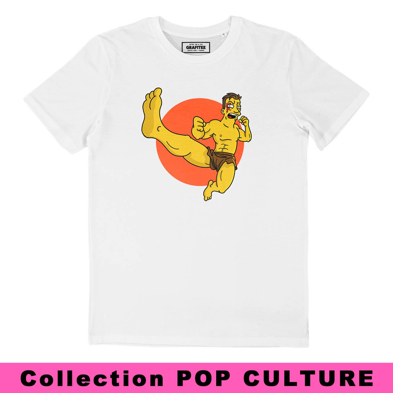 T-shirt umoristica pop culture stile Simpson Van Damme