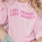 Felpa oversize con stampa “Very Demure Very Mindful”