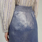 Gonna midi metallizzata blu Janyma