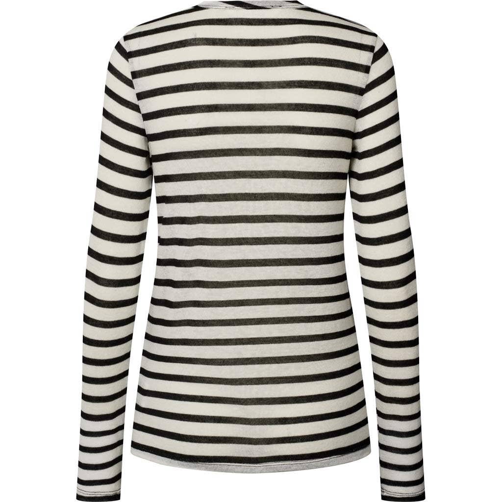 Maglia sailor Thyra a righe in misto lana écru
