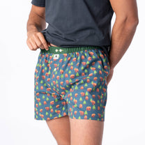 Boxer in cotone biologico con stampa orso bruno