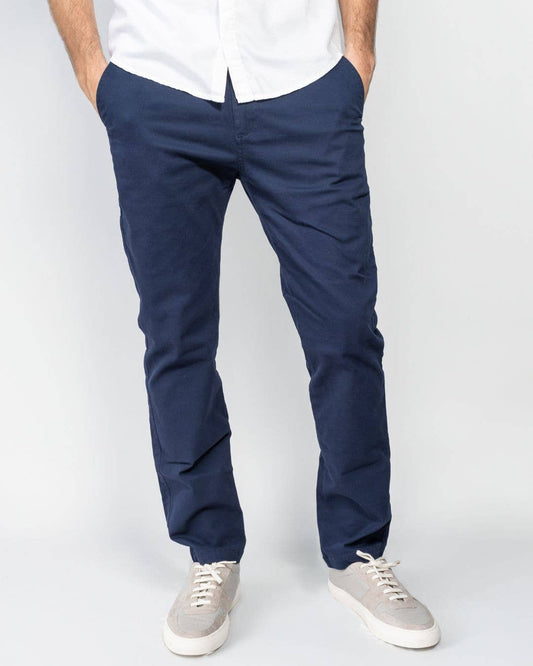 Pantaloni chino elasticizzati blu navy da uomo