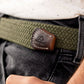 Cintura elastica intrecciata verde militare