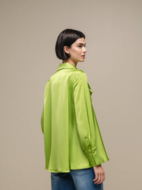 Tunica satinata oversize con bottoni