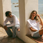 T-shirt a maniche lunghe “Oui” in cotone biologico