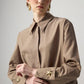 Camicia in popeline con polsini ampi
