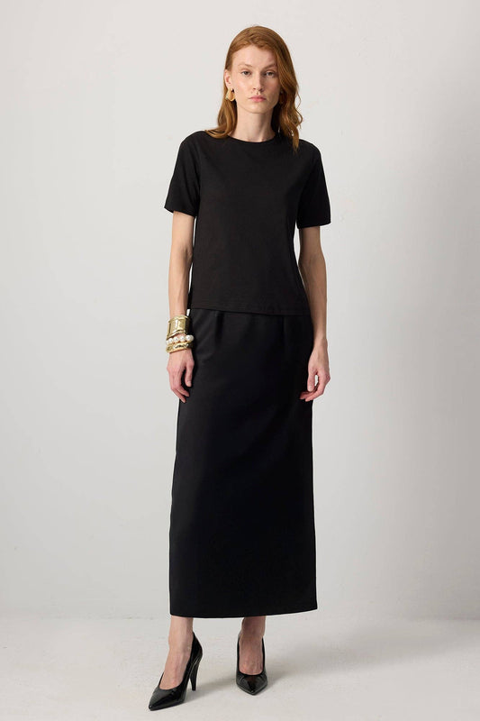 Gonna tubino nera con spacco