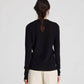 Top Freja a costine in cotone biologico GOTS nero