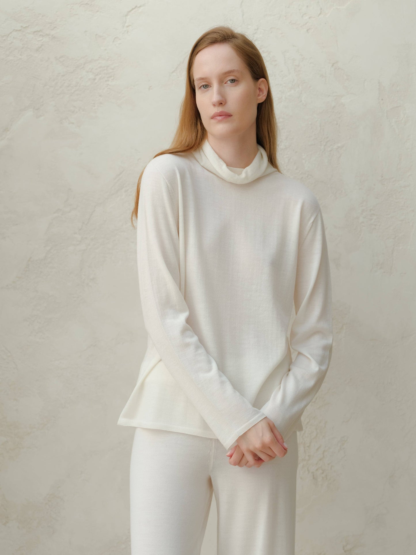 Dolcevita relaxed in lana merino extra fine in maglia 3D