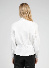 Camicia bianca SANAMA con colletto smerlato