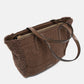 Borsa tote in velluto a coste con inserti in eco pelliccia