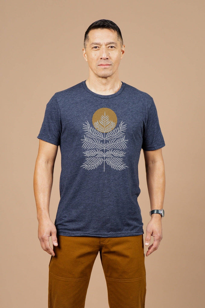 T-shirt uomo Peace in Plants blu marino