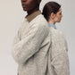 Maglione boxy grigio effetto spazzolato