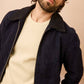 Giacca in pelle Zuko blu navy