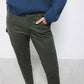 Pantaloni dritti in cotone stretch