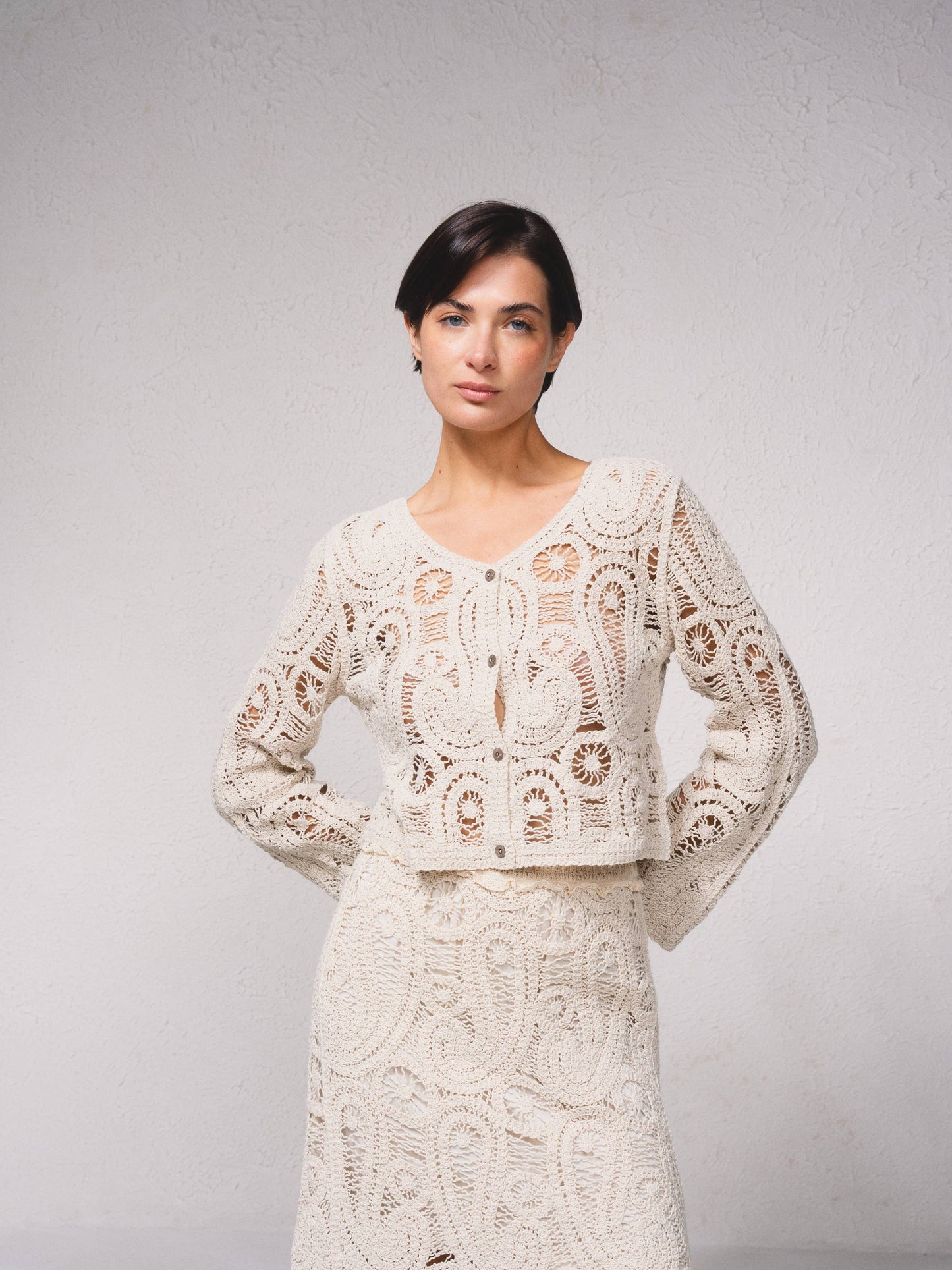 Giacca crochet in cotone