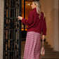 Maglione dolcevita in maglia bordeaux