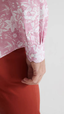 Camicia rosa floreale comfort fit