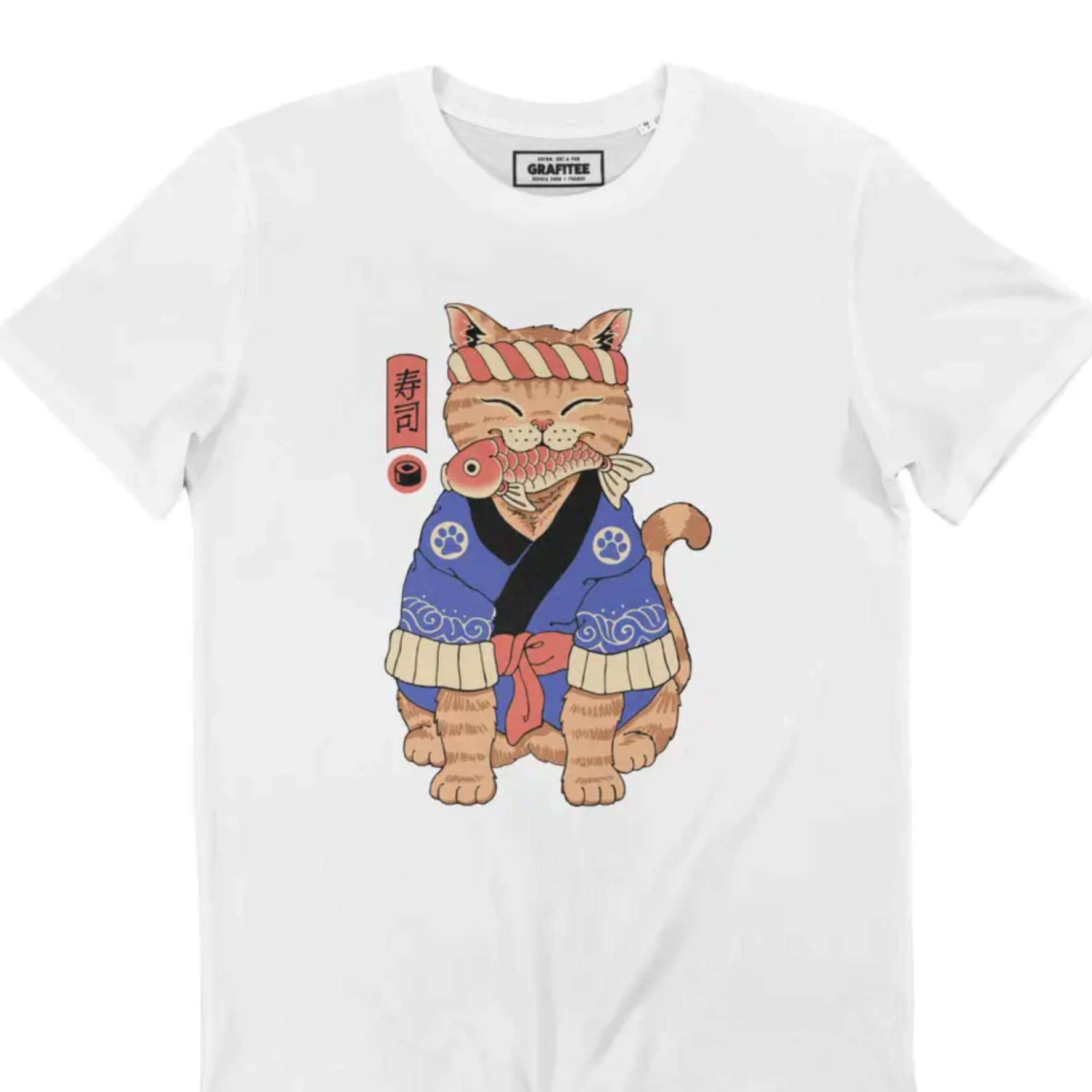 T-shirt Sushi Meowster con gatto maestro di sushi