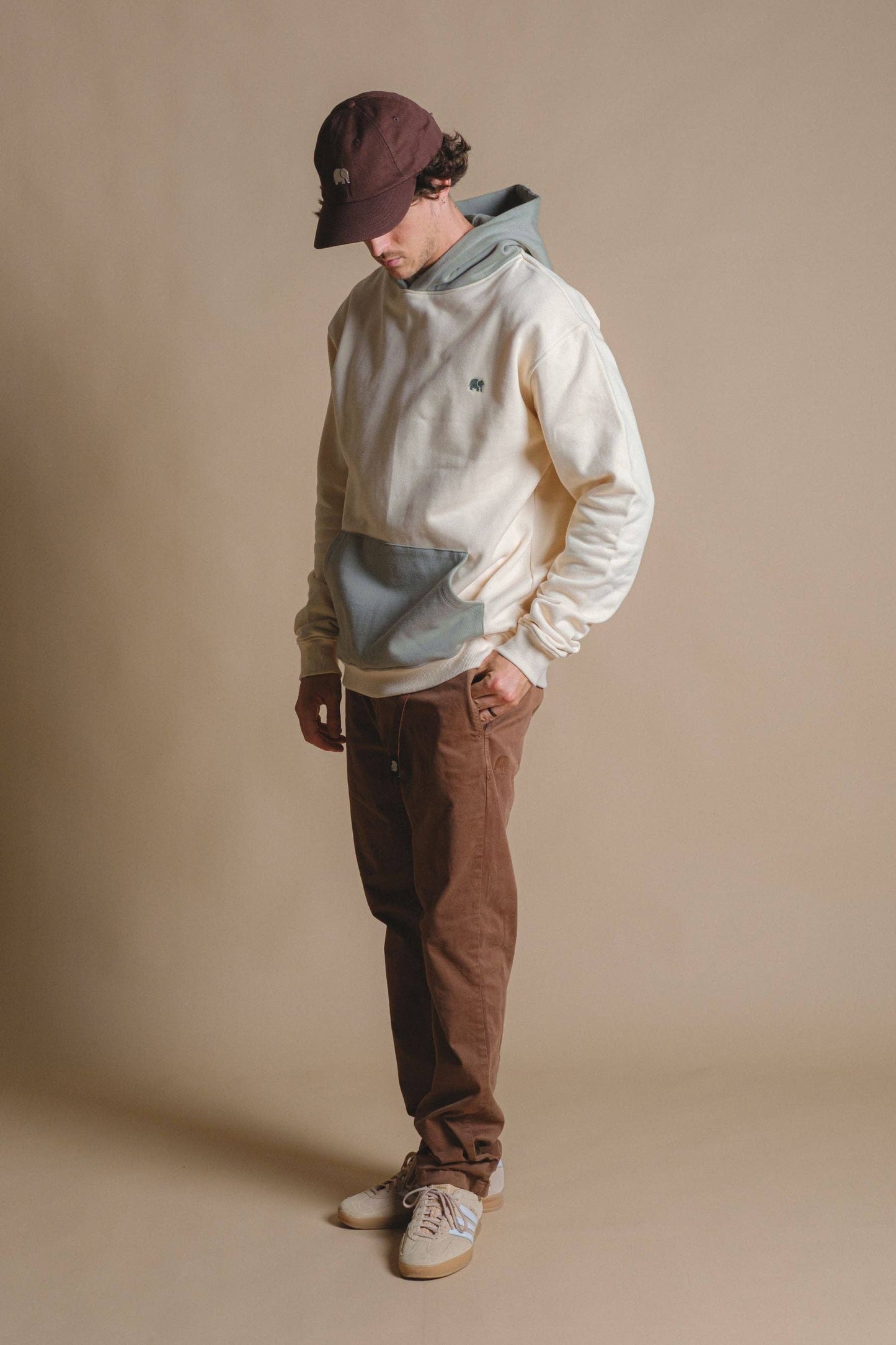 Felpa con cappuccio color block Pale Glow