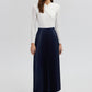 Gonna midi plissettata blu navy