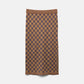 Gonna midi jacquard a motivo geometrico con vita elastica