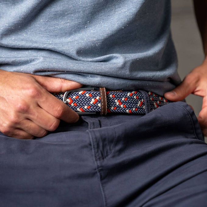 Cintura intrecciata elastica tricolore Frenchie