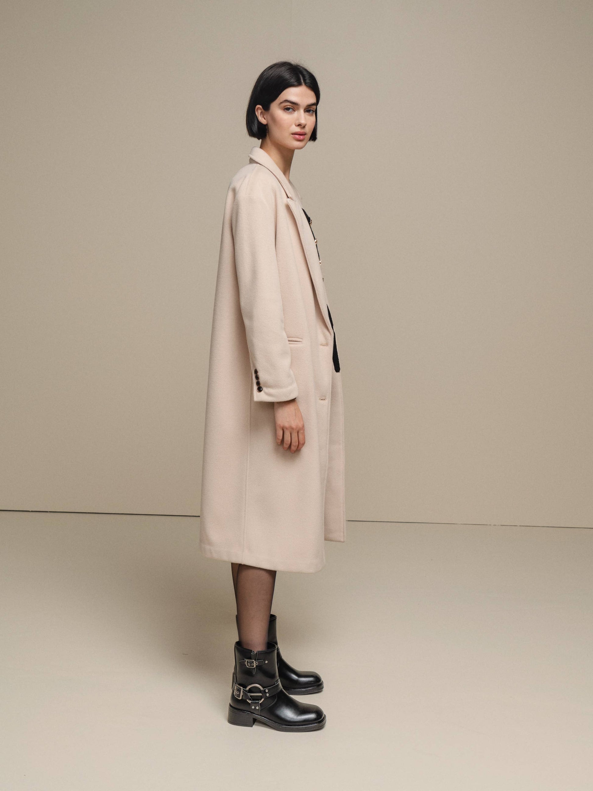 Cappotto lungo doppiopetto da donna