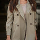 Trench corto in gabardine doppiopetto