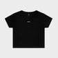 Top corto nero antimacchia in lycra