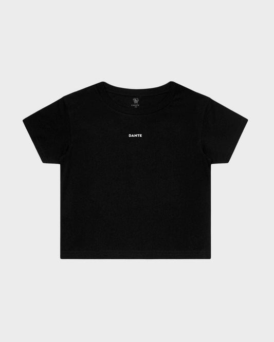 Top corto nero antimacchia in lycra