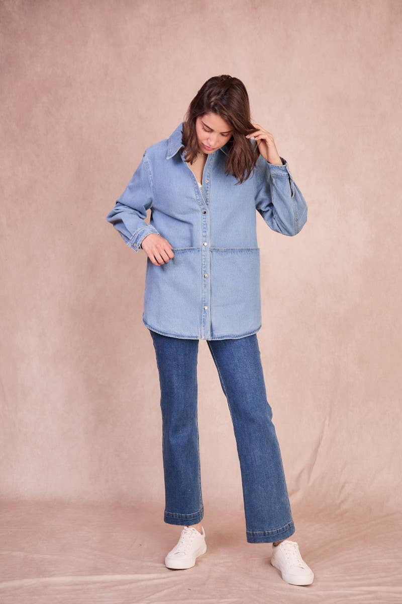 Sovracamicia in denim Gilda oversize