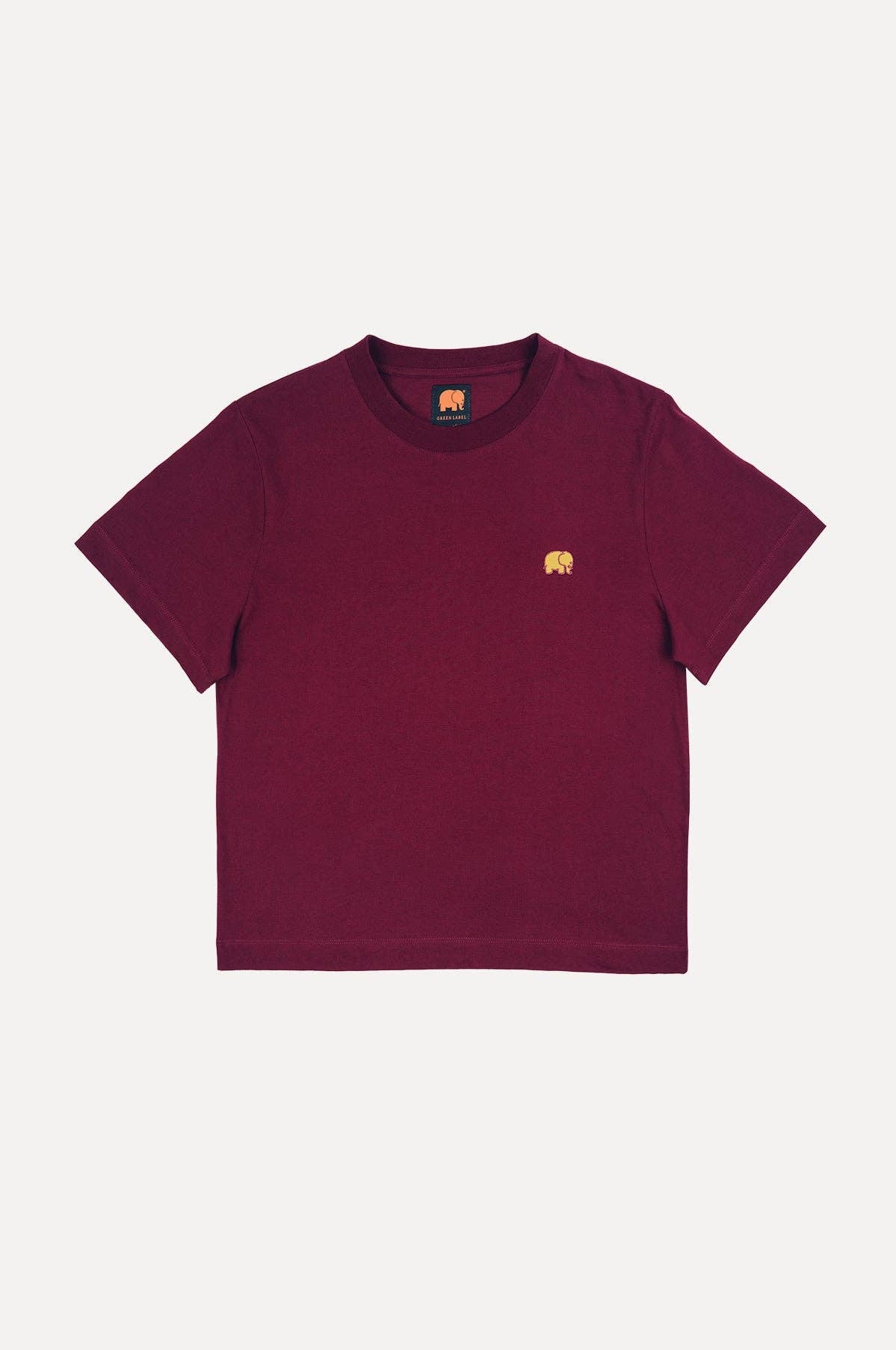 T-shirt donna in cotone biologico Essential Bordeaux