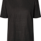 T-shirt Nynne in lino nera