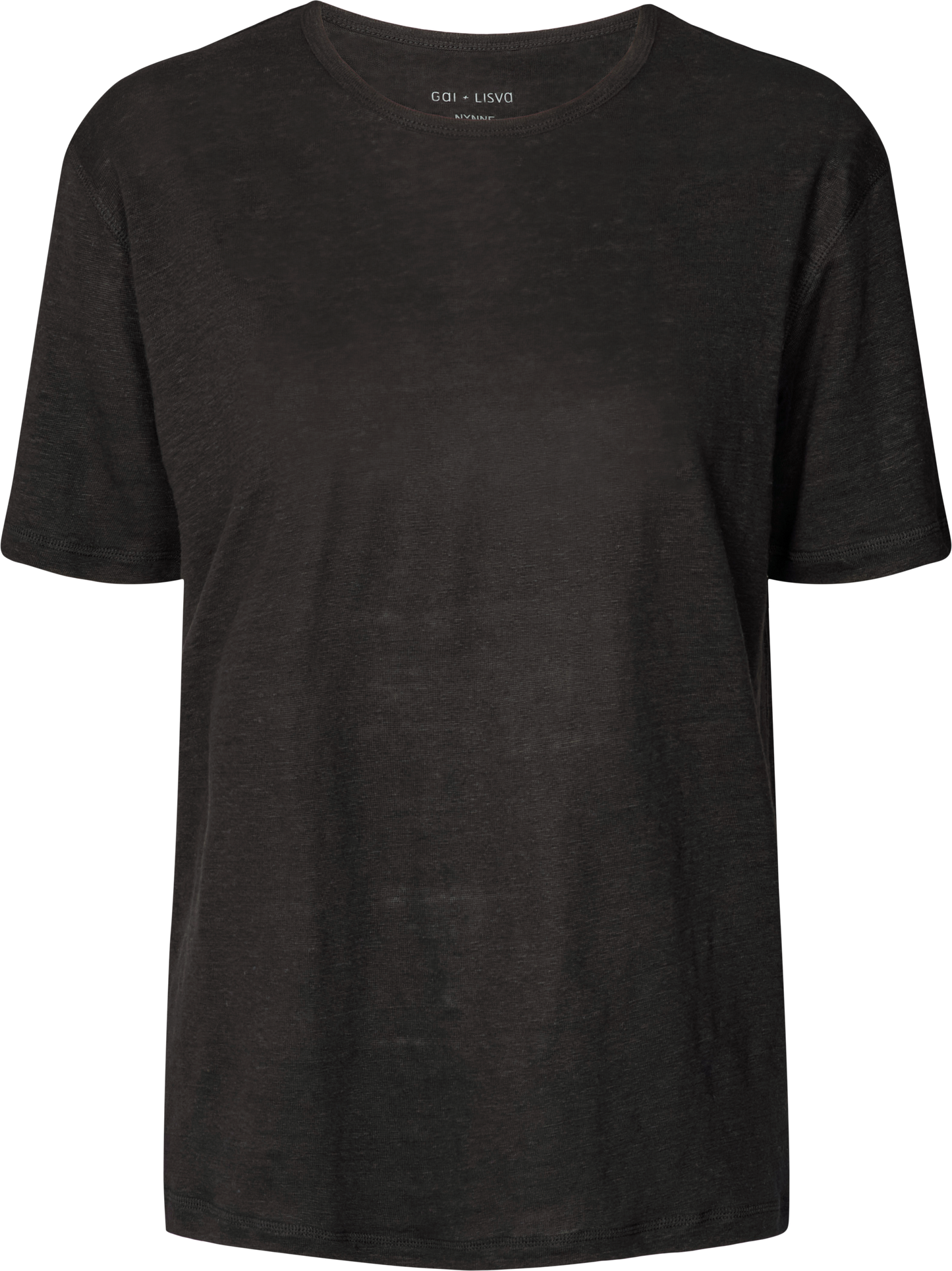 T-shirt Nynne in lino nera
