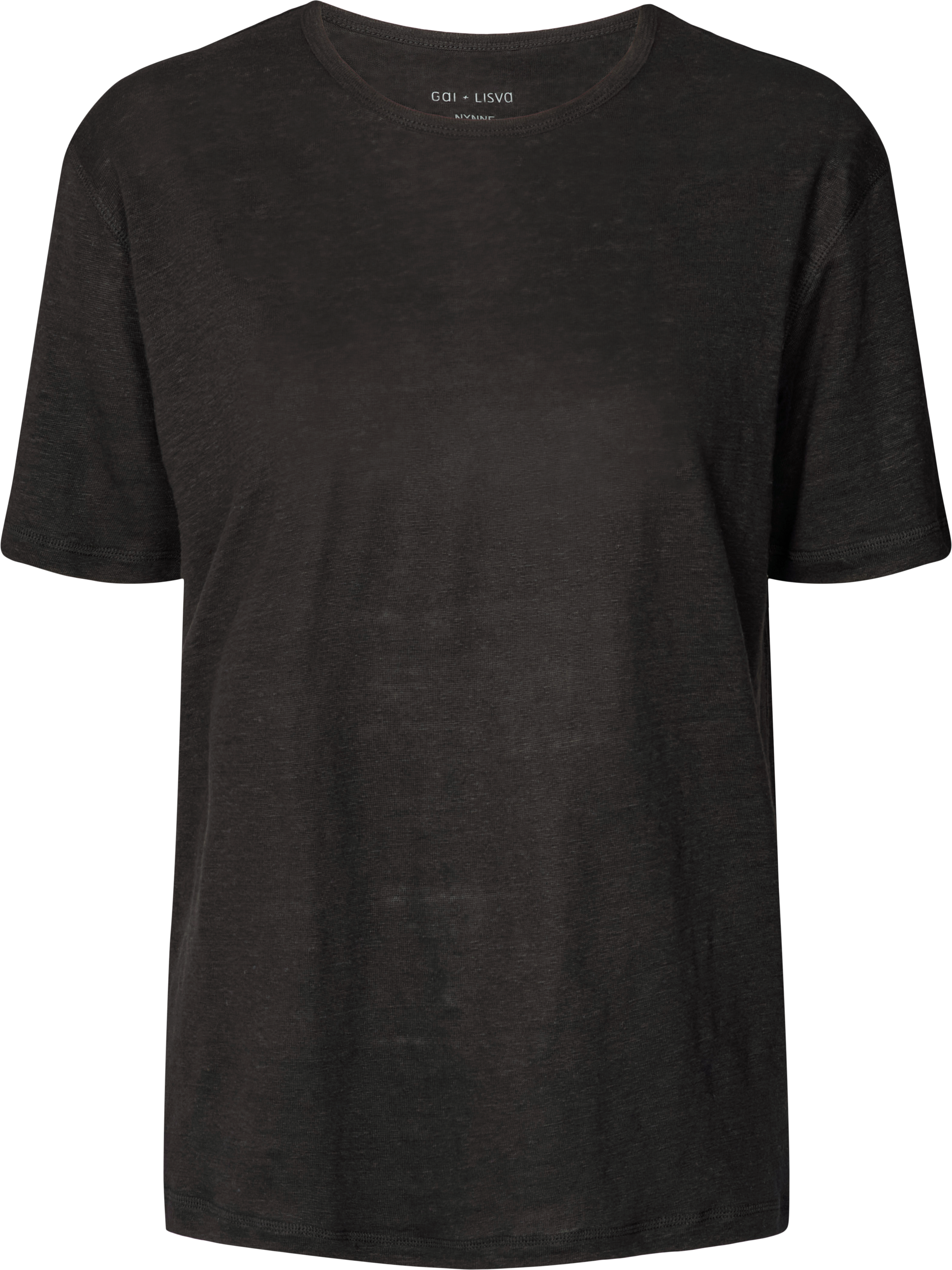 T-shirt Nynne in lino nera