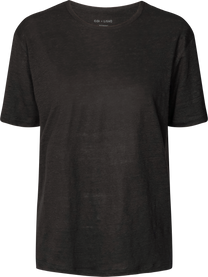 T-shirt Nynne in lino nera