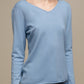 Maglione in maglia da donna con scollo a V