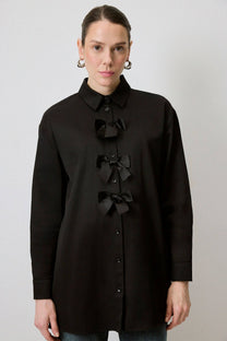 Camicia con fiocchi in misto cotone