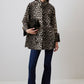 Camicia oversize in cotone con stampa leopardata e polsini ampi
