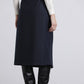 Gonna midi gessata blu navy