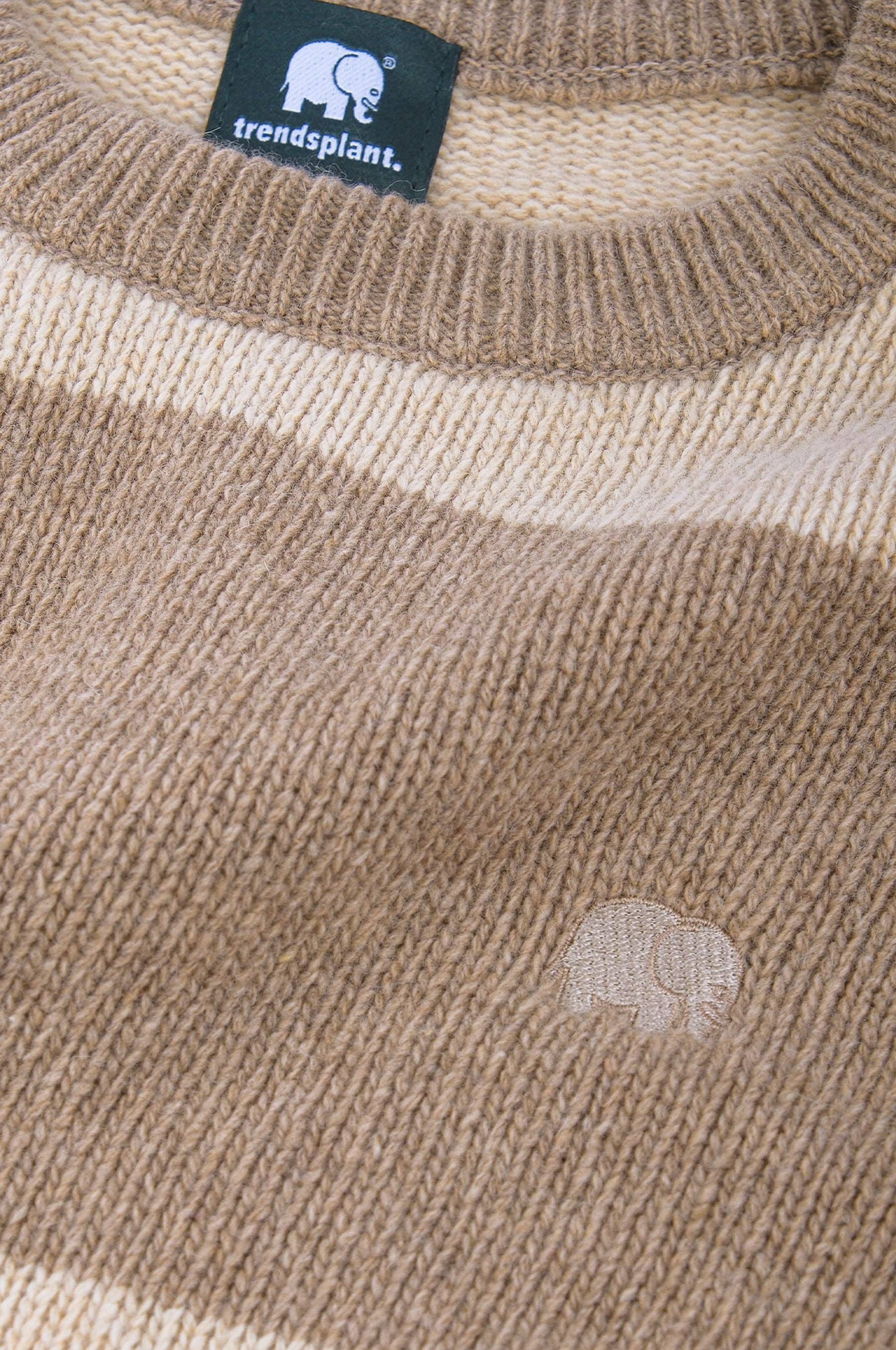 Maglione in maglia Sella a righe latte e marrone