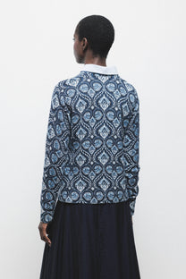 Maglione jacquard in maglia con motivo geometrico