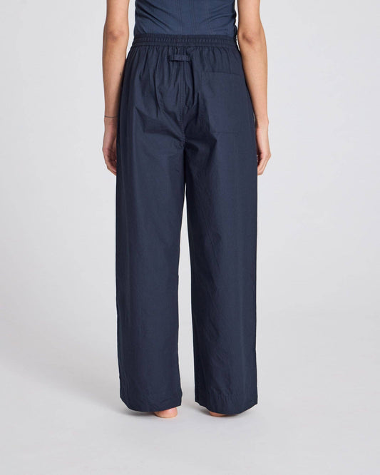 Pantaloni Thilde in popeline di cotone biologico Blu mezzanotte